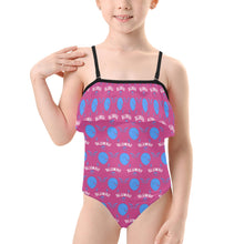 Load image into Gallery viewer, Kids' Spaghetti Strap Ruffle Swimsuit