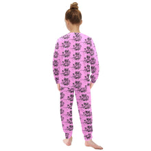 Load image into Gallery viewer, Little Girls' Crew Neck Long Pajama Set