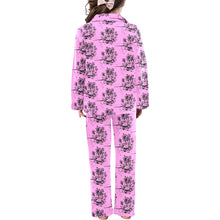 Load image into Gallery viewer, Little Girls' V-Neck Long Pajama Set