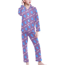 Load image into Gallery viewer, Big Girls' V-Neck Long Pajama Set