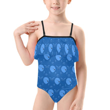 Load image into Gallery viewer, Kids' Spaghetti Strap Ruffle Swimsuit
