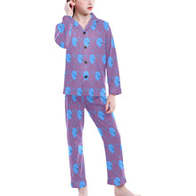 Load image into Gallery viewer, Big Girls' V-Neck Long Pajama Set