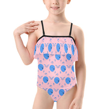 Load image into Gallery viewer, Kids' Spaghetti Strap Ruffle Swimsuit