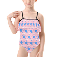 Load image into Gallery viewer, Kids' Spaghetti Strap Ruffle Swimsuit
