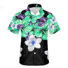 Load image into Gallery viewer, Tropical Hawaiian Floral Print Summer Cuban Guayabera Button Down Shirt for Men