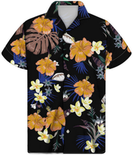 Load image into Gallery viewer, Chemise Polynesian Tribal Hibiscus Plumeria Hawaiian Tops Shirts for Men