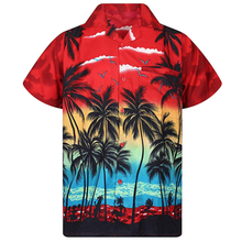 Load image into Gallery viewer, Button Down Palm Tree Printed Beach Wear/Aloha Shirt For Men