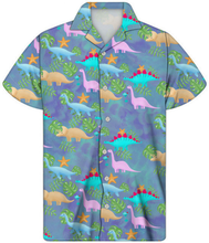 Load image into Gallery viewer, Dinosaur Print Beach Hawaiian Short Sleeve Shirt for Men