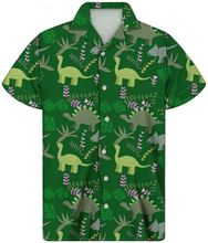 Load image into Gallery viewer, Dinosaur Print Beach Hawaiian Short Sleeve Shirt for Men