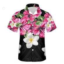 Load image into Gallery viewer, Tropical Hawaiian Floral Print Summer Cuban Guayabera Button Down Shirt for Men