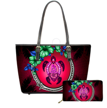 Load image into Gallery viewer, Hawaiian Samoa Turtle Hibiscus Print Luxury Handbag and Purse