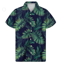 Load image into Gallery viewer, Men's Tropical Floral Leaves Cuban Guayabera Summer Hawaiian Short Sleeve Button Down Shirts