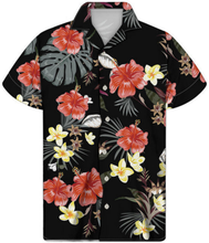 Load image into Gallery viewer, Chemise Polynesian Tribal Hibiscus Plumeria Hawaiian Tops Shirts for Men
