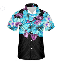Load image into Gallery viewer, Tropical Hawaiian Floral Print Summer Cuban Guayabera Button Down Shirt for Men