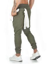 Load image into Gallery viewer, Men's fashion gym bodybuilding cotton sweatpants with towel rack and mobile phone pocket running pants casual jogger tights