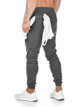 Load image into Gallery viewer, Men's fashion gym bodybuilding cotton sweatpants with towel rack and mobile phone pocket running pants casual jogger tights