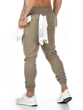 Load image into Gallery viewer, Men's fashion gym bodybuilding cotton sweatpants with towel rack and mobile phone pocket running pants casual jogger tights