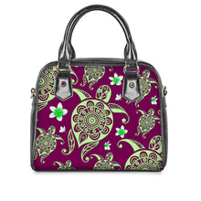 Load image into Gallery viewer, Turquoise Tribal Sea Turtle Hawaiian Shoulder Handbags for Women