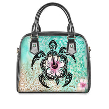 Load image into Gallery viewer, Turquoise Tribal Sea Turtle Hawaiian Shoulder Handbags for Women