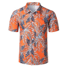 Load image into Gallery viewer, Palm Tree Printed Short Sleeve Aloha Hawaiian Short Sleeve Shirt