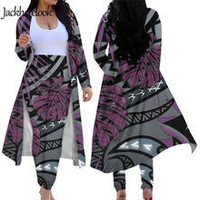 Load image into Gallery viewer, Women's 2 Piece Outfits Hawaiian Tropical Print Autumn Long Sleeve Cardigan Skinny Bodycon Pants Set