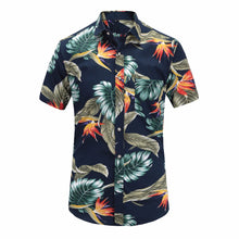 Load image into Gallery viewer, Floral Men's Short Sleeve Beach Hawaiian Cotton Shirts