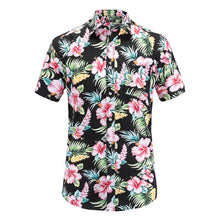 Load image into Gallery viewer, Floral Men's Short Sleeve Beach Hawaiian Cotton Shirts