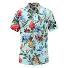 Load image into Gallery viewer, Floral Men's Short Sleeve Beach Hawaiian Cotton Shirts