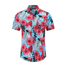Load image into Gallery viewer, Floral Men's Short Sleeve Beach Hawaiian Cotton Shirts