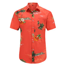 Load image into Gallery viewer, Floral Men's Short Sleeve Beach Hawaiian Cotton Shirts