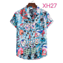 Load image into Gallery viewer, Button Down Funny Cactus Print Hawaiian Summer Short Sleeve Shirts for Men