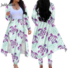 Load image into Gallery viewer, Tropical Polynesian Turtle Pattern Spring Autumn Elegant 2 Piece Outfits