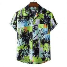 Load image into Gallery viewer, Summer Ethnic Style Print Short Sleeve Turndown Collar Button Men's Hawaiian T-shirt