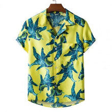 Load image into Gallery viewer, Summer Ethnic Style Print Short Sleeve Turndown Collar Button Men's Hawaiian T-shirt