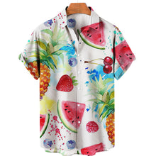 Load image into Gallery viewer, Hawaiian 3D Fruit Pattern Short Sleeve Aloha Shirt Unisex