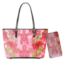 Load image into Gallery viewer, Hawaiian Tribe Floral With Turtle Print 2pcs Set Shoulder Bag And Purse