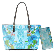Load image into Gallery viewer, Hawaiian Tribe Floral With Turtle Print 2pcs Set Shoulder Bag And Purse