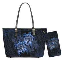 Load image into Gallery viewer, Hawaiian Polynesian Turtle Plumeria Print Shoulder Bag And Purse Set