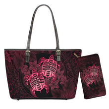 Load image into Gallery viewer, Hawaiian Polynesian Turtle Plumeria Print Shoulder Bag And Purse Set