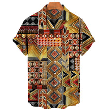 Load image into Gallery viewer, Summer New Vintage Print Custom Pattern Tops Short Sleeves 3D Style Hawaiian Men's Shirts