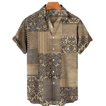 Load image into Gallery viewer, Summer New Vintage Print Custom Pattern Tops Short Sleeves 3D Style Hawaiian Men's Shirts