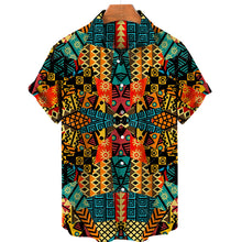 Load image into Gallery viewer, Summer New Vintage Print Custom Pattern Tops Short Sleeves 3D Style Hawaiian Men's Shirts