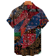 Load image into Gallery viewer, Summer New Vintage Print Custom Pattern Tops Short Sleeves 3D Style Hawaiian Men's Shirts