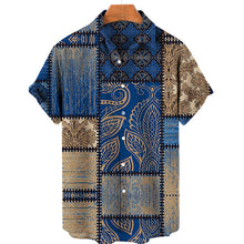 Load image into Gallery viewer, Summer New Vintage Print Custom Pattern Tops Short Sleeves 3D Style Hawaiian Men's Shirts