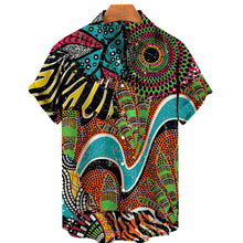 Load image into Gallery viewer, Summer New Vintage Print Custom Pattern Tops Short Sleeves 3D Style Hawaiian Men's Shirts