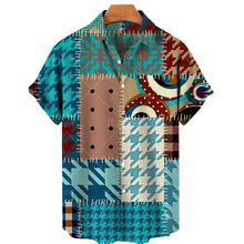Load image into Gallery viewer, Summer New Vintage Print Custom Pattern Tops Short Sleeves 3D Style Hawaiian Men's Shirts