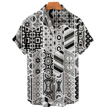 Load image into Gallery viewer, Summer New Vintage Print Custom Pattern Tops Short Sleeves 3D Style Hawaiian Men's Shirts