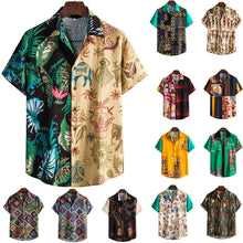 Load image into Gallery viewer, Men's Harajuku Short Sleeve Vintage Hawaiian Beach Shirts for Men