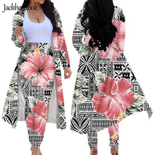 Load image into Gallery viewer, Tropical Hibiscus Flower Tapa Tribal Tattoo Brand Design Women 2 Piece Outfits