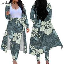 Load image into Gallery viewer, Tropical Hibiscus Flower Tapa Tribal Tattoo Brand Design Women 2 Piece Outfits